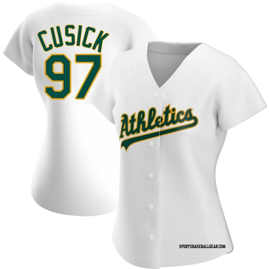 Ryan Cusick Women's Oakland Athletics White Authentic Home Jersey