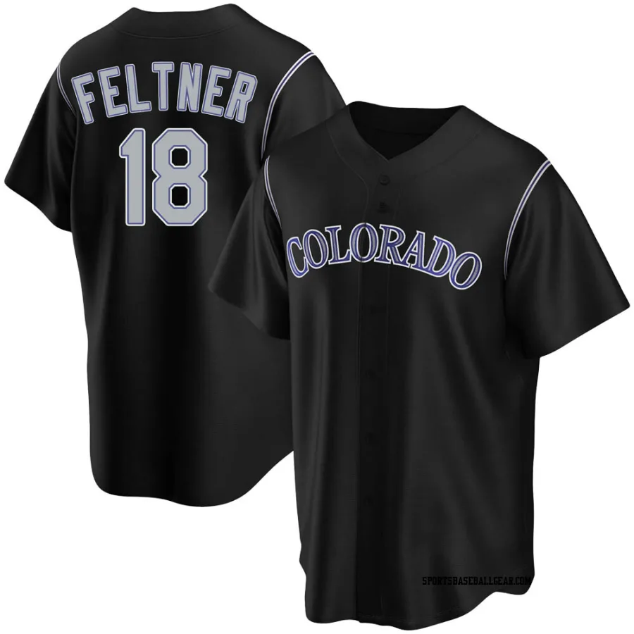 Ryan Feltner Men's Colorado Rockies Black Replica Alternate Jersey