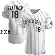 Ryan Feltner Men's Colorado Rockies White Authentic Home Jersey