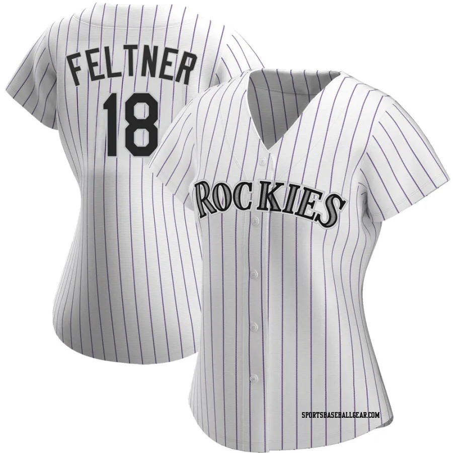 Ryan Feltner Women's Colorado Rockies White Authentic Home Jersey