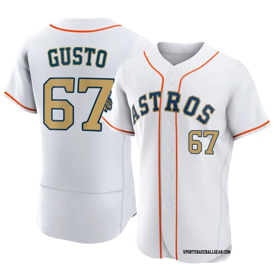 Ryan Gusto Men's Houston Astros Gold Authentic White 2023 Collection Jersey