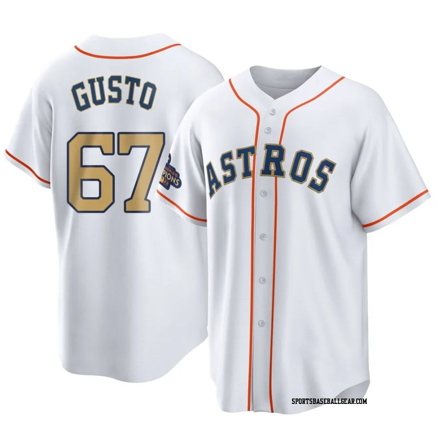 Ryan Gusto Men's Houston Astros Gold Replica White 2023 Collection Jersey