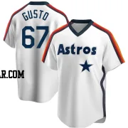 Ryan Gusto Men's Houston Astros White Replica Home Cooperstown Collection Team Jersey