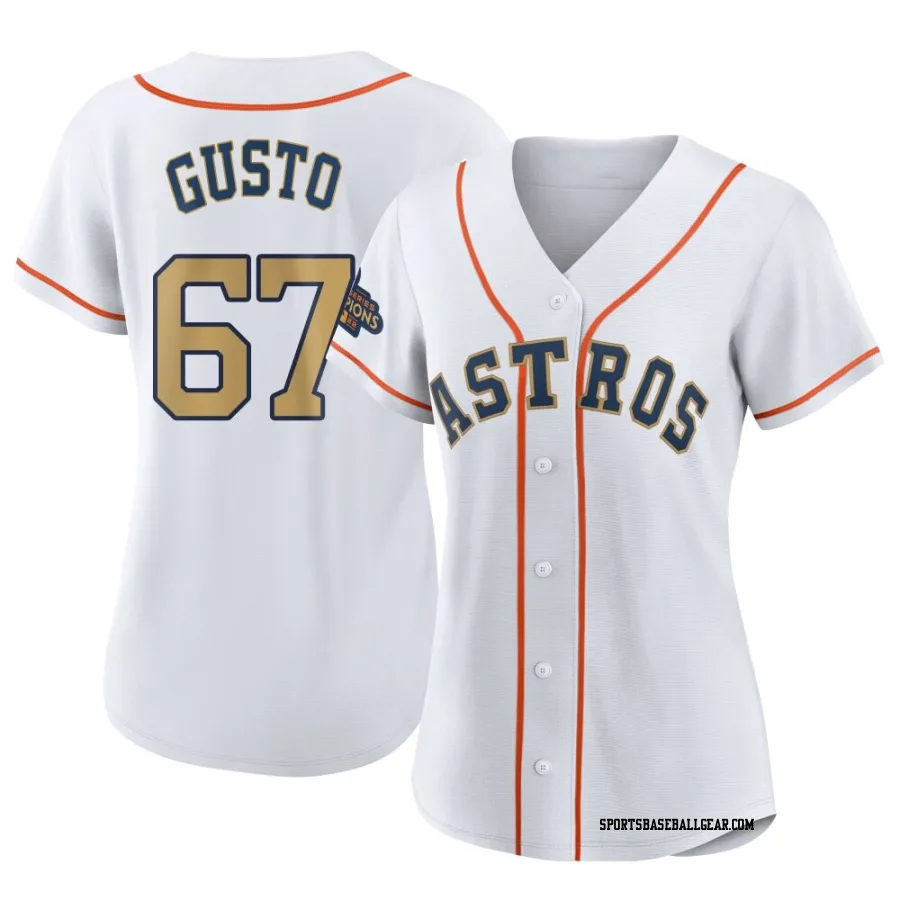 Ryan Gusto Women's Houston Astros Gold Authentic White 2023 Collection Jersey