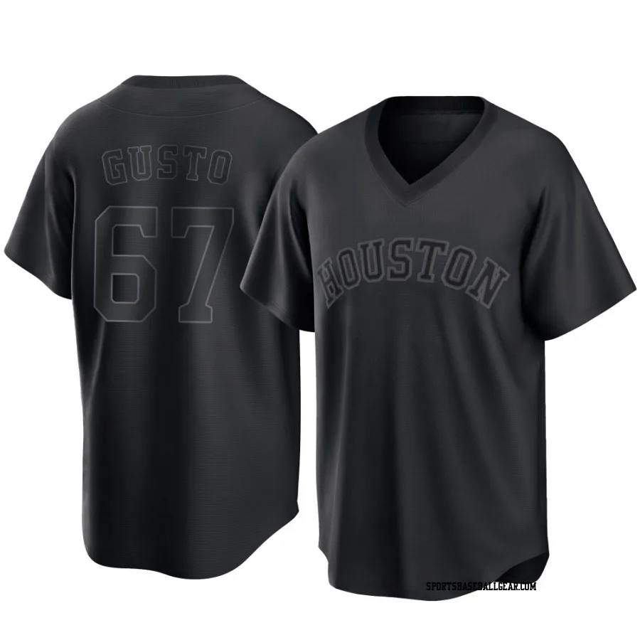 Ryan Gusto Youth Houston Astros Black Replica Pitch Fashion Jersey