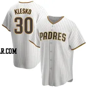 Ryan Klesko Men's San Diego Padres White/Brown Replica Home Jersey