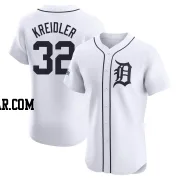 Ryan Kreidler Men's Detroit Tigers White Elite Home Patch Jersey