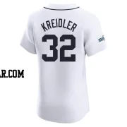 Ryan Kreidler Men's Detroit Tigers White Elite Home Patch Jersey