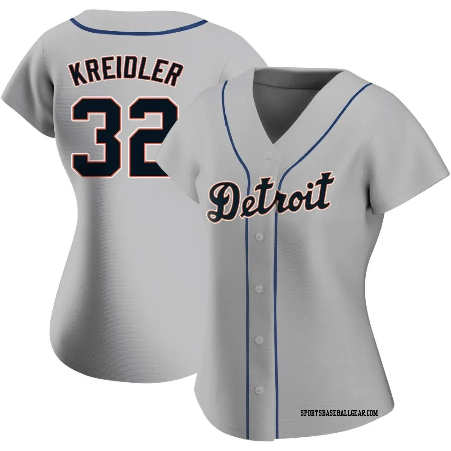 Ryan Kreidler Women's Detroit Tigers Gray Authentic Road Jersey