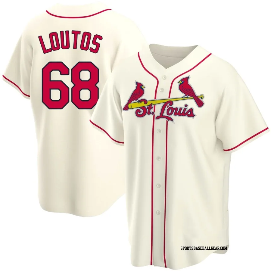 Ryan Loutos Men's St. Louis Cardinals Cream Replica Alternate Jersey