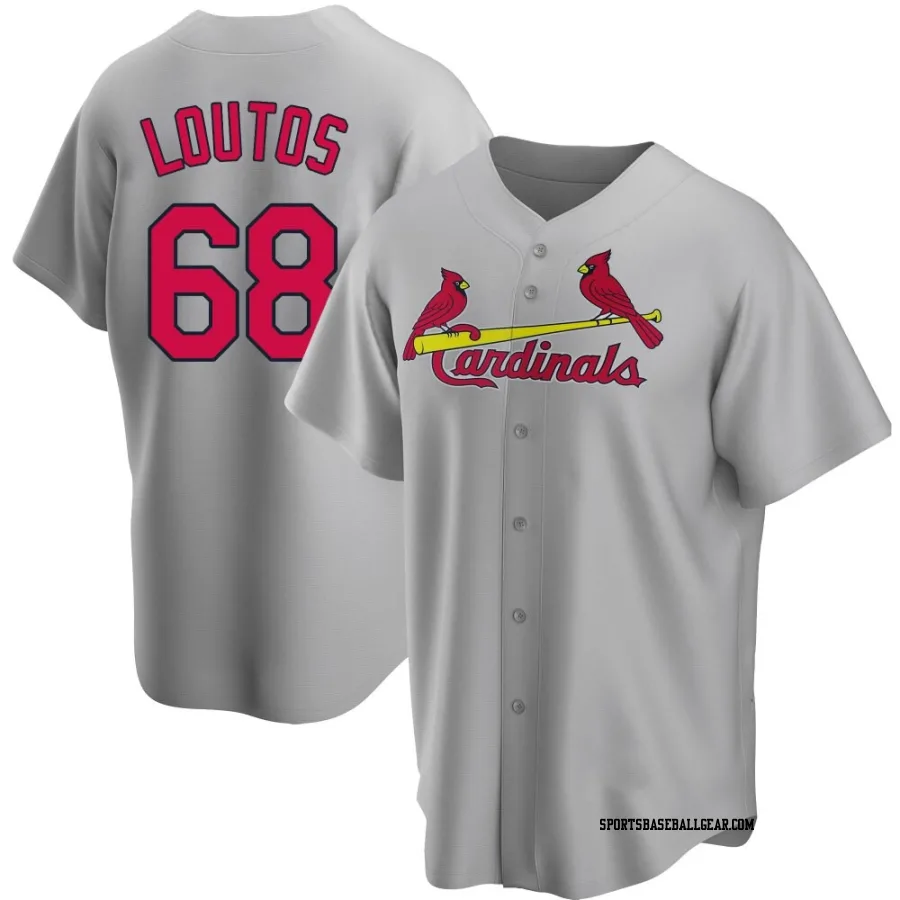 Ryan Loutos Men's St. Louis Cardinals Gray Replica Road Jersey