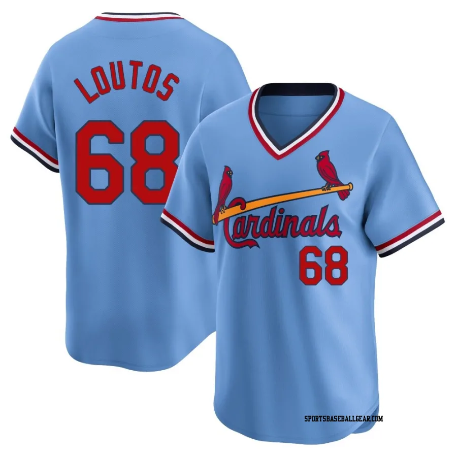 Ryan Loutos Men's St. Louis Cardinals Light Blue Limited Cooperstown Collection Jersey