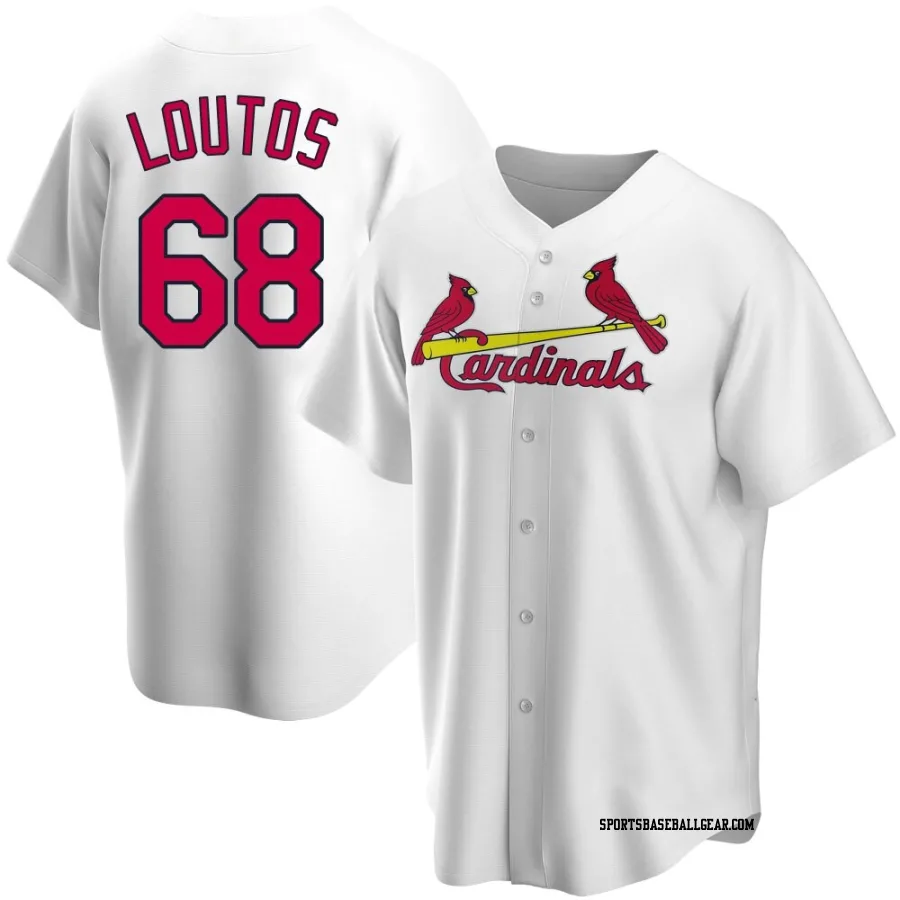 Ryan Loutos Youth St. Louis Cardinals White Replica Home Jersey