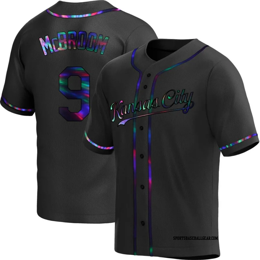 Ryan McBroom Men's Kansas City Royals Black Holographic Replica Alternate Jersey