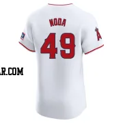 Ryan Noda Men's Los Angeles Angels White Elite Home Patch Jersey