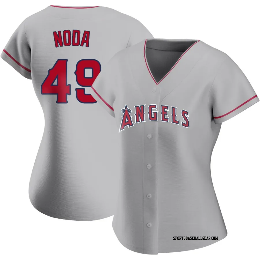 Ryan Noda Women's Los Angeles Angels Authentic Silver Road Jersey