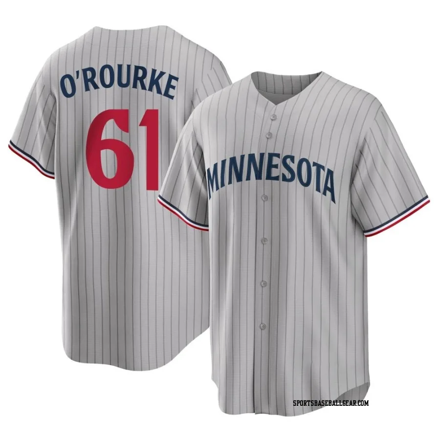 Ryan O'rourke Men's Minnesota Twins Gray Replica Ryan O'Rourke Road Jersey