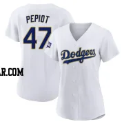 Ryan Pepiot Women's Los Angeles Dodgers White/Gold Authentic 2021 Gold Program Player Jersey