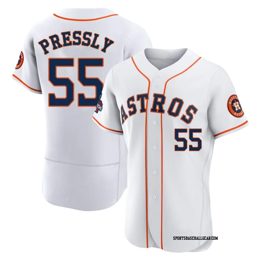 Ryan Pressly Men's Houston Astros White Authentic 2022 World Series Champions Home Jersey