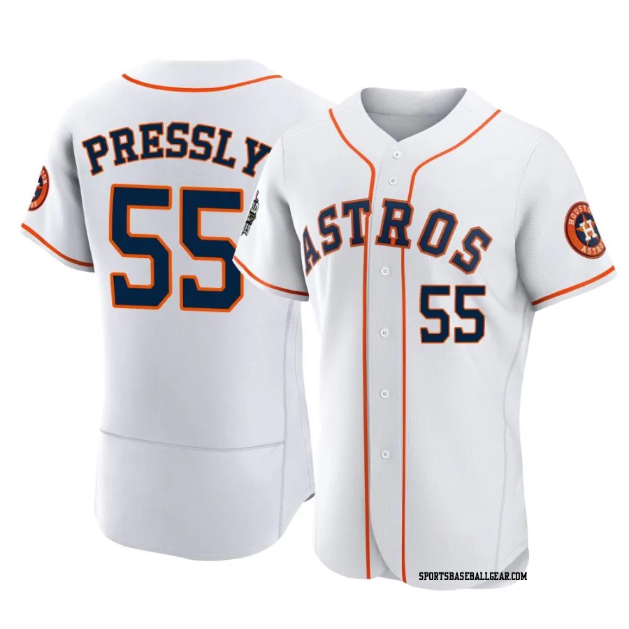 Ryan Pressly Men's Houston Astros White Authentic 2022 World Series Home Jersey