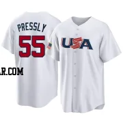 Ryan Pressly Men's USA Baseball White Replica 2023 World Baseball Classic Jersey