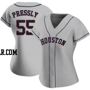 Ryan Pressly Women's Houston Astros Gray Authentic Road 2020 Jersey