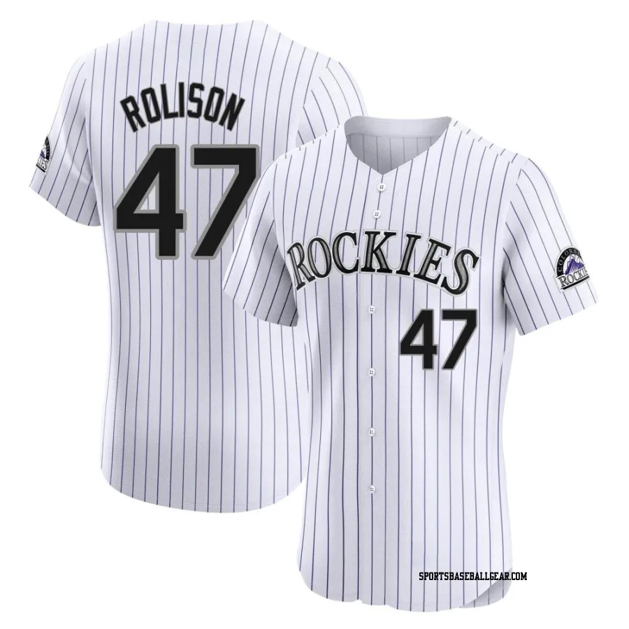 Ryan Rolison Men's Colorado Rockies White Elite Home Jersey