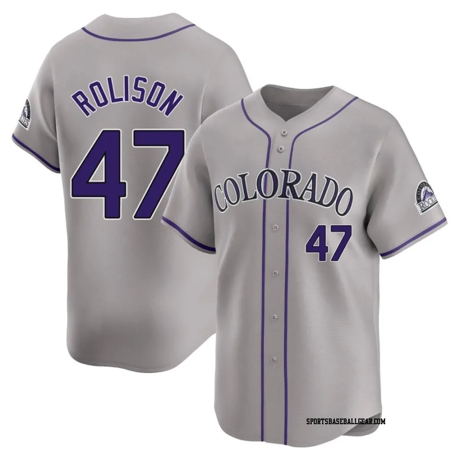 Ryan Rolison Youth Colorado Rockies Gray Limited Road Jersey