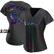 Ryan Thompson Women's Tampa Bay Rays Black Holographic Replica Alternate Jersey