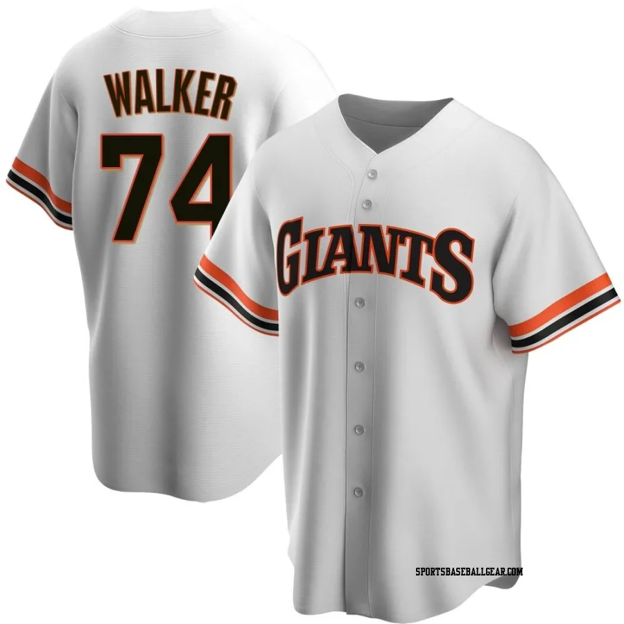 Ryan Walker Men's San Francisco Giants White Replica Home Cooperstown Collection Jersey