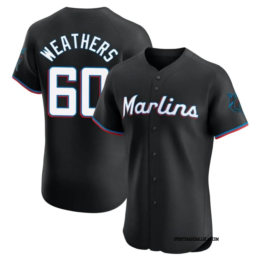 Ryan Weathers Men's Miami Marlins Black Elite Alternate Vapor Premier Jersey