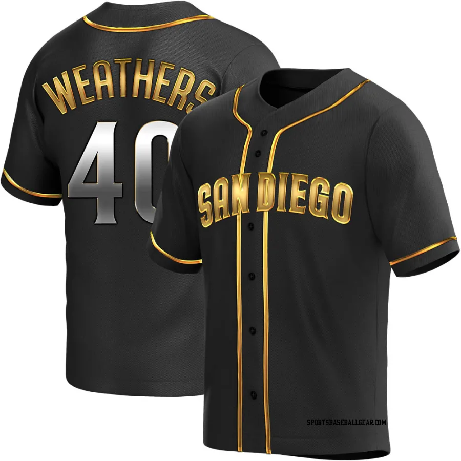 Ryan Weathers Men's San Diego Padres Black Golden Replica Alternate Jersey