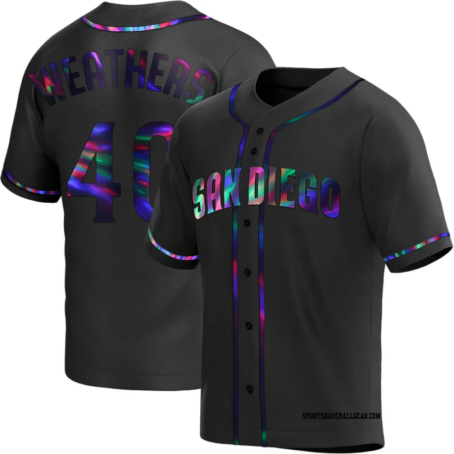 Ryan Weathers Youth San Diego Padres Black Holographic Replica Alternate Jersey