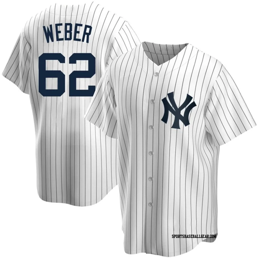 Ryan Weber Men's New York Yankees White Replica Home Jersey