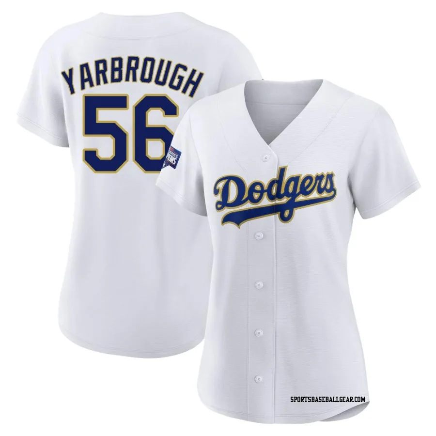 Ryan Yarbrough Women's Los Angeles Dodgers White/Gold Authentic 2021 Gold Program Player Jersey