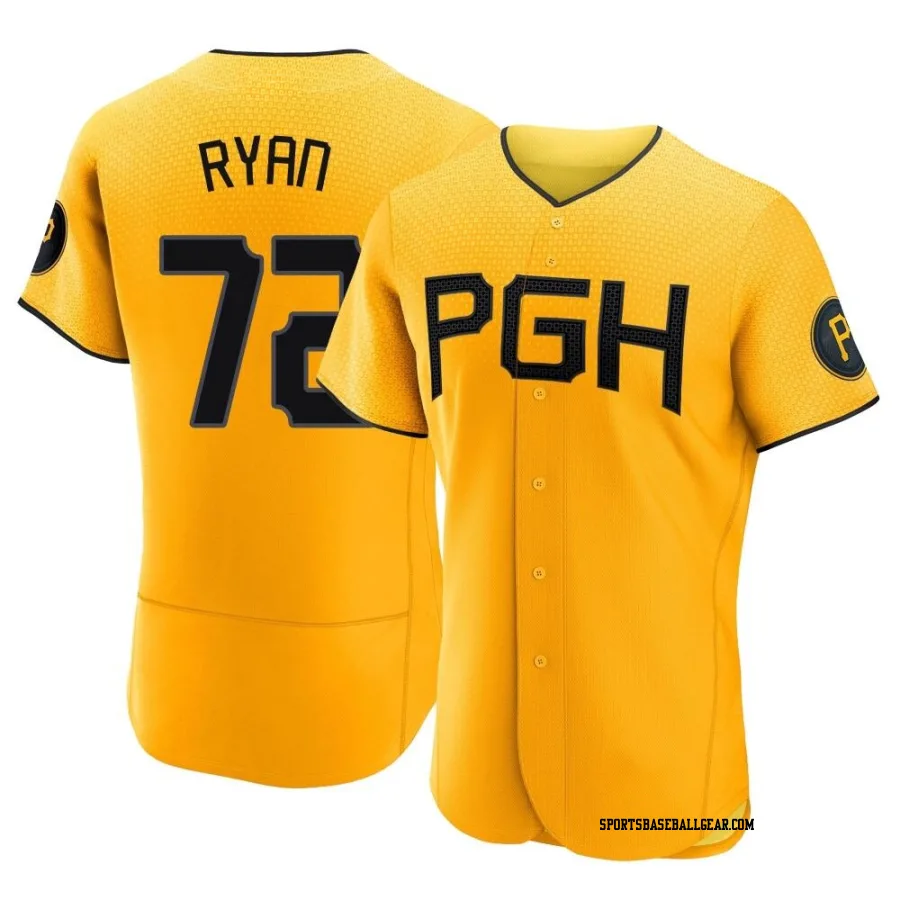 Ryder Ryan Men's Pittsburgh Pirates Gold Authentic 2023 City Connect Jersey