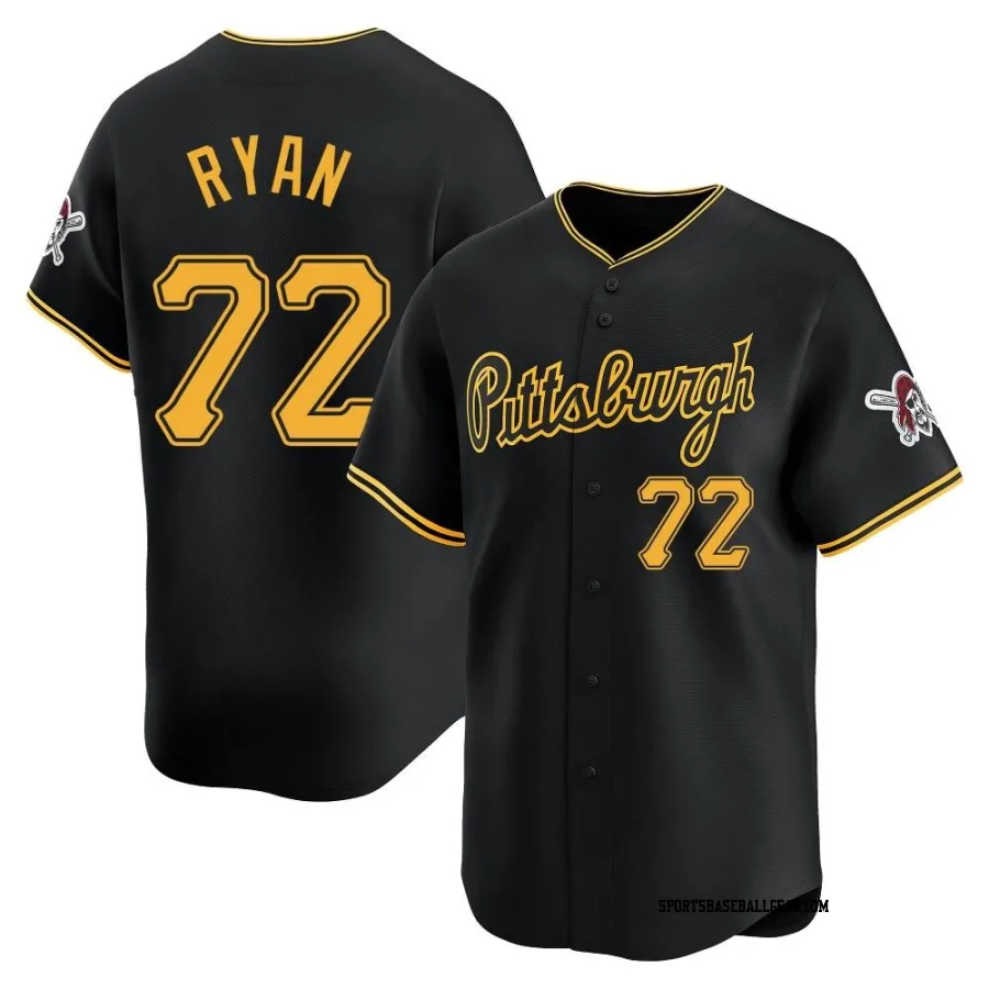 Ryder Ryan Youth Pittsburgh Pirates Black Limited Alternate Jersey