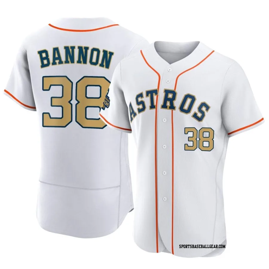 Rylan Bannon Men's Houston Astros Gold Authentic White 2023 Collection Jersey