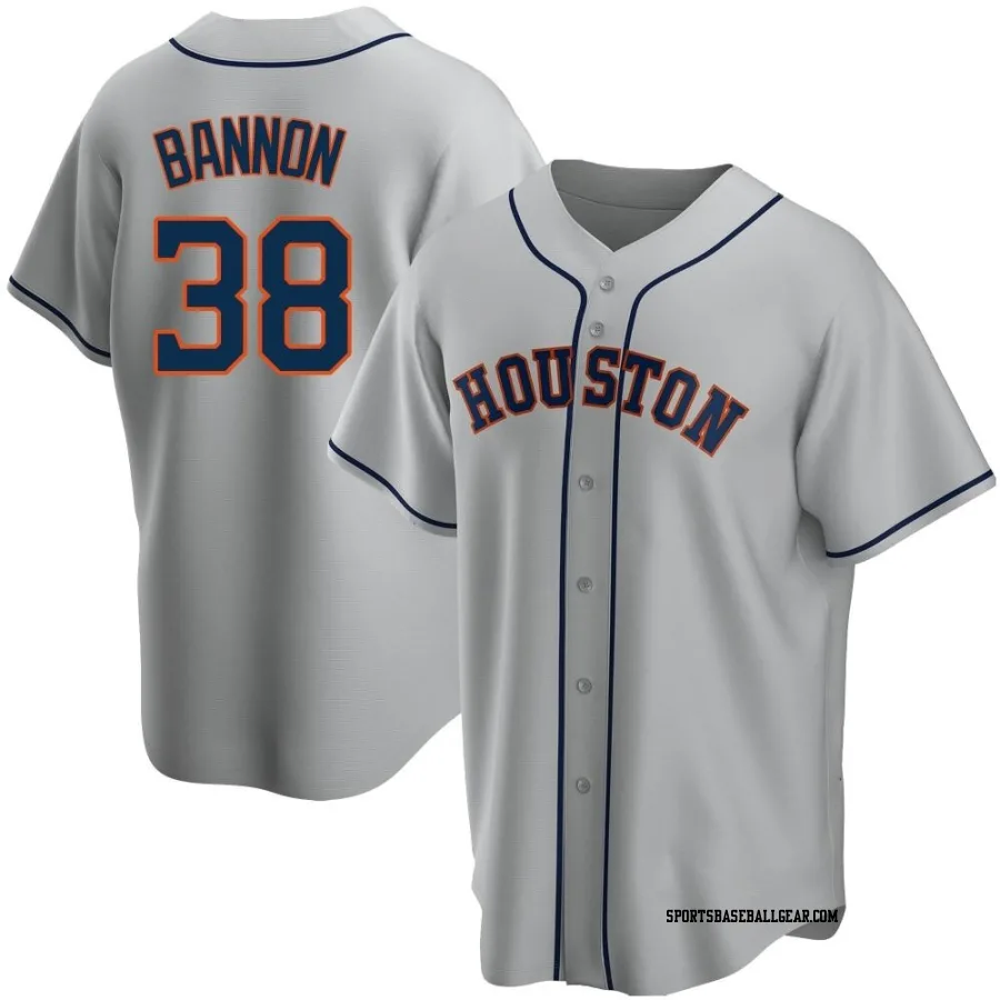 Rylan Bannon Men's Houston Astros Gray Replica Road Jersey