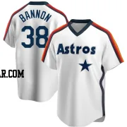 Rylan Bannon Men's Houston Astros White Replica Home Cooperstown Collection Team Jersey