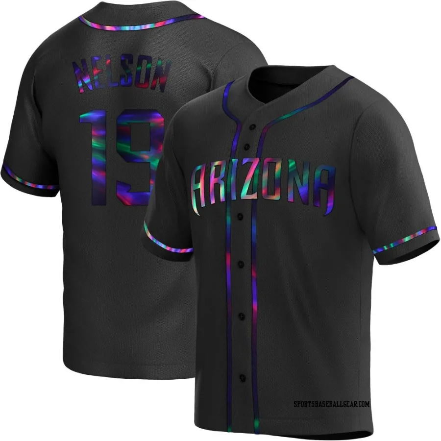 Ryne Nelson Men's Arizona Diamondbacks Black Holographic Replica Alternate Jersey