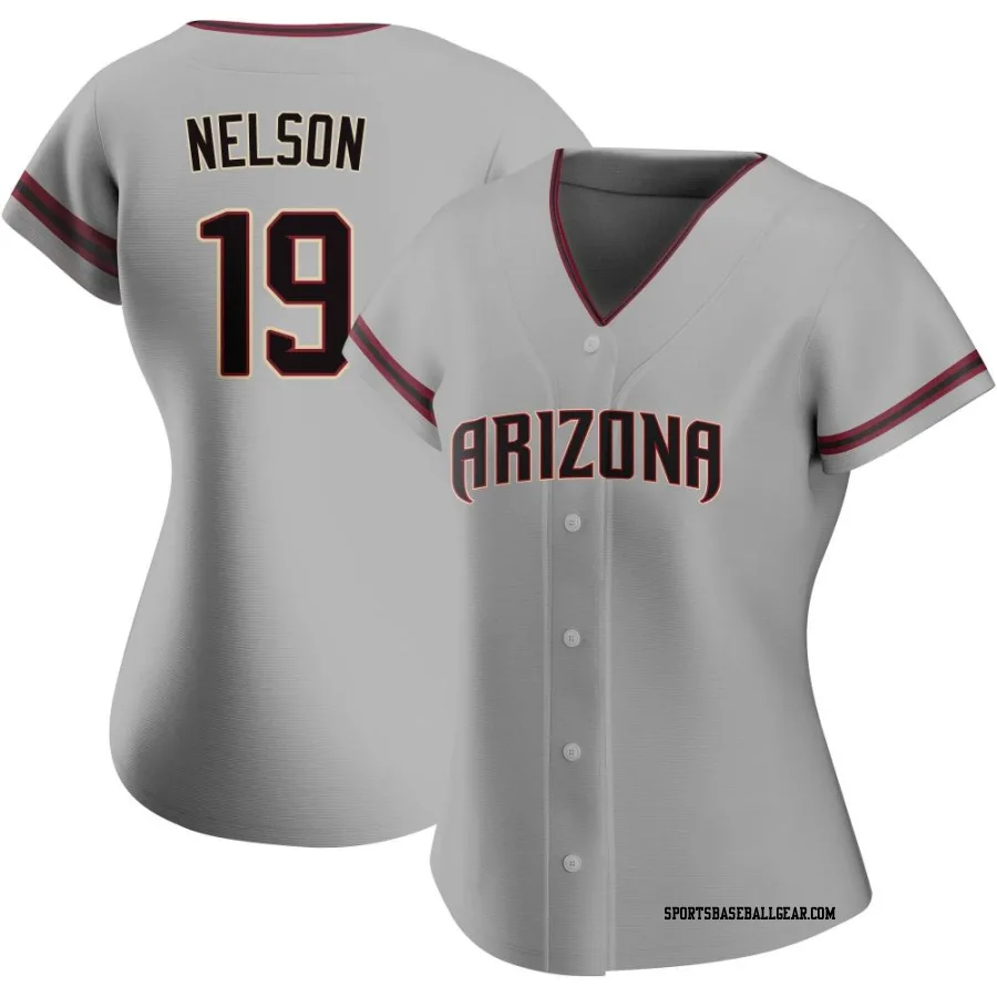 Ryne Nelson Women's Arizona Diamondbacks Gray Authentic Road Jersey