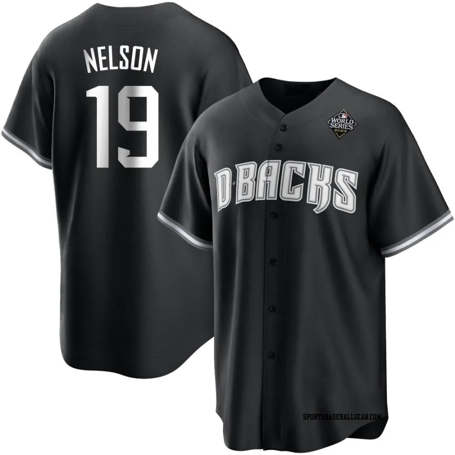 Ryne Nelson Youth Arizona Diamondbacks White Replica Black 2023 World Series Jersey