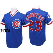 Ryne Sandberg Men's Chicago Cubs Blue Authentic Throwback Jersey