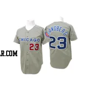 Ryne Sandberg Men's Chicago Cubs Grey Authentic Throwback Jersey