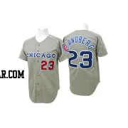 Ryne Sandberg Men's Chicago Cubs Grey Replica Throwback Jersey