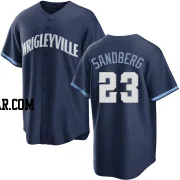 Ryne Sandberg Youth Chicago Cubs Navy Replica 2021 City Connect Jersey