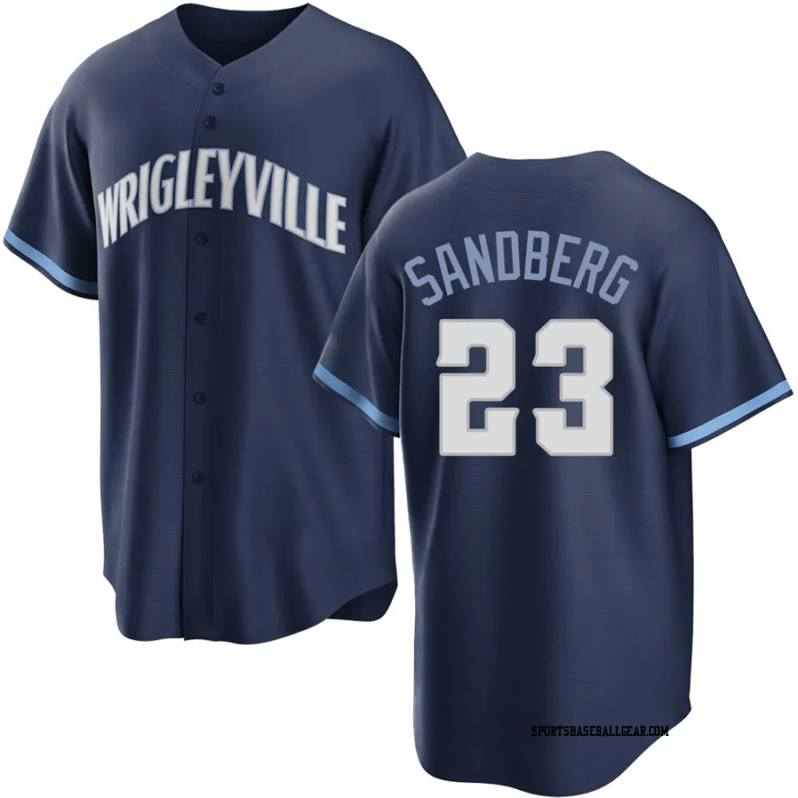 Ryne Sandberg Youth Chicago Cubs Navy Replica 2021 City Connect Jersey