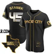 Ryne Stanek Men's Houston Astros Black/Gold Authentic 2023 Space City Ready 2 Reign Flex Base Jersey