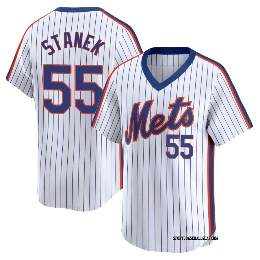 Ryne Stanek Men's New York Mets White Limited Cooperstown Collection Jersey